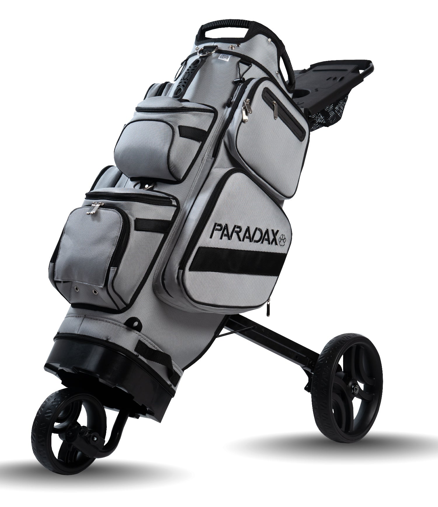 The PARADAX AI-1 All In One Golf Bag with Built-In 3 Wheel Push Cart