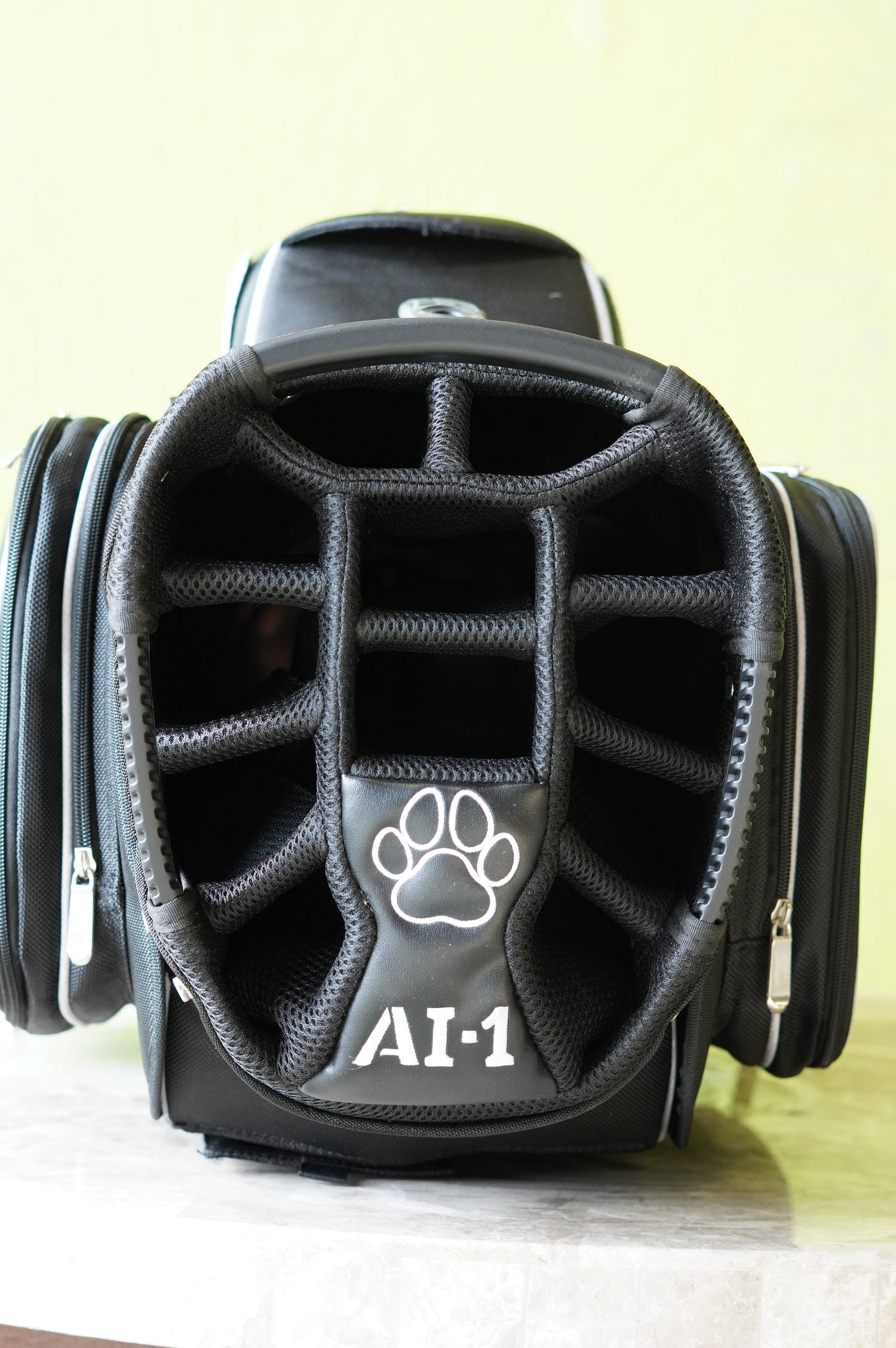 Paradax AI-1 All-In-One Golf Bag with Built-in 3-Wheel Push Cart - Black