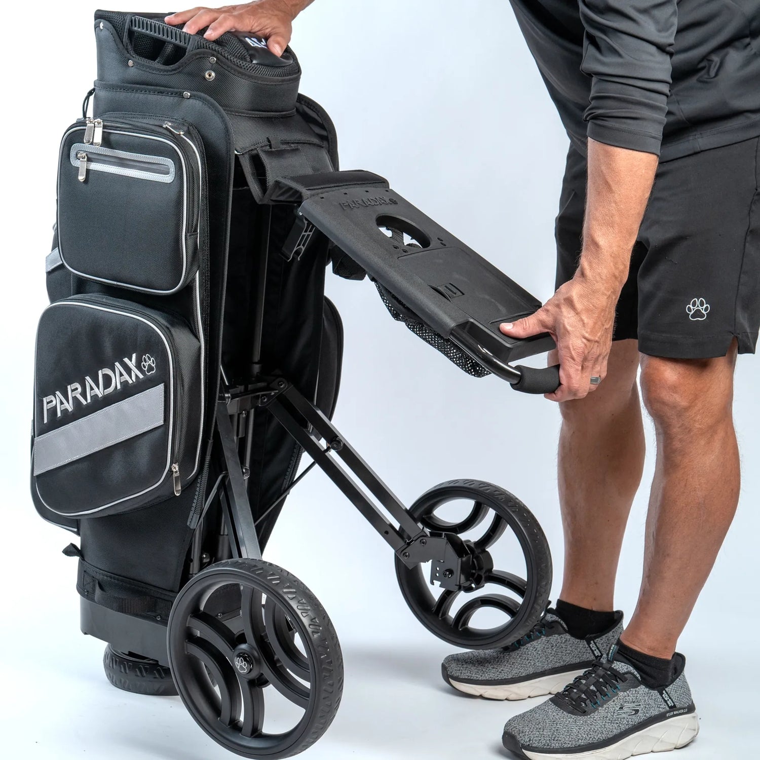PARADAX BUNDLE - AI-1 Golf Bag, Hood Cover, and Bag Strap Included | Black
