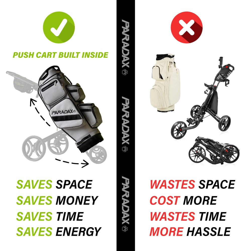 PARADAX Golf Bag with a built-in push cart
