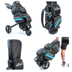 PARADAX BUNDLE - AI-1 Golf Bag, Hood Cover, and Bag Strap Included | Black LightBlue