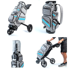 PARADAX BUNDLE - AI-1 Golf Bag, Hood Cover, and Bag Strap Included | Gray LightBlue