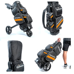 PARADAX BUNDLE - AI-1 Golf Bag, Hood Cover, and Bag Strap Included | Black Orange