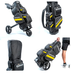 PARADAX BUNDLE - AI-1 Golf Bag, Hood Cover, and Bag Strap Included | Black Yellow