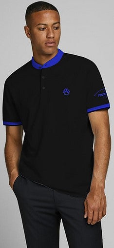 Paradax ‘collarless’ collared shirt with Black, Blue Combo