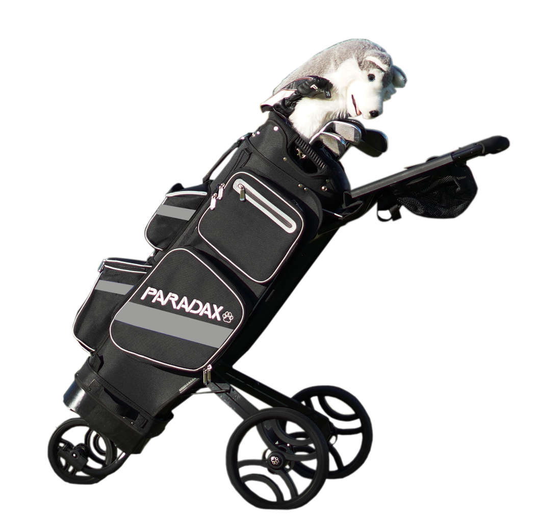 Paradax AI-1 (All In One) Rolling, Standing, Cart - Black Golf Bag