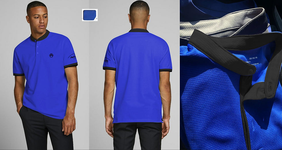 Paradax ‘collarless’ collared shirt with Blue, Black Combo